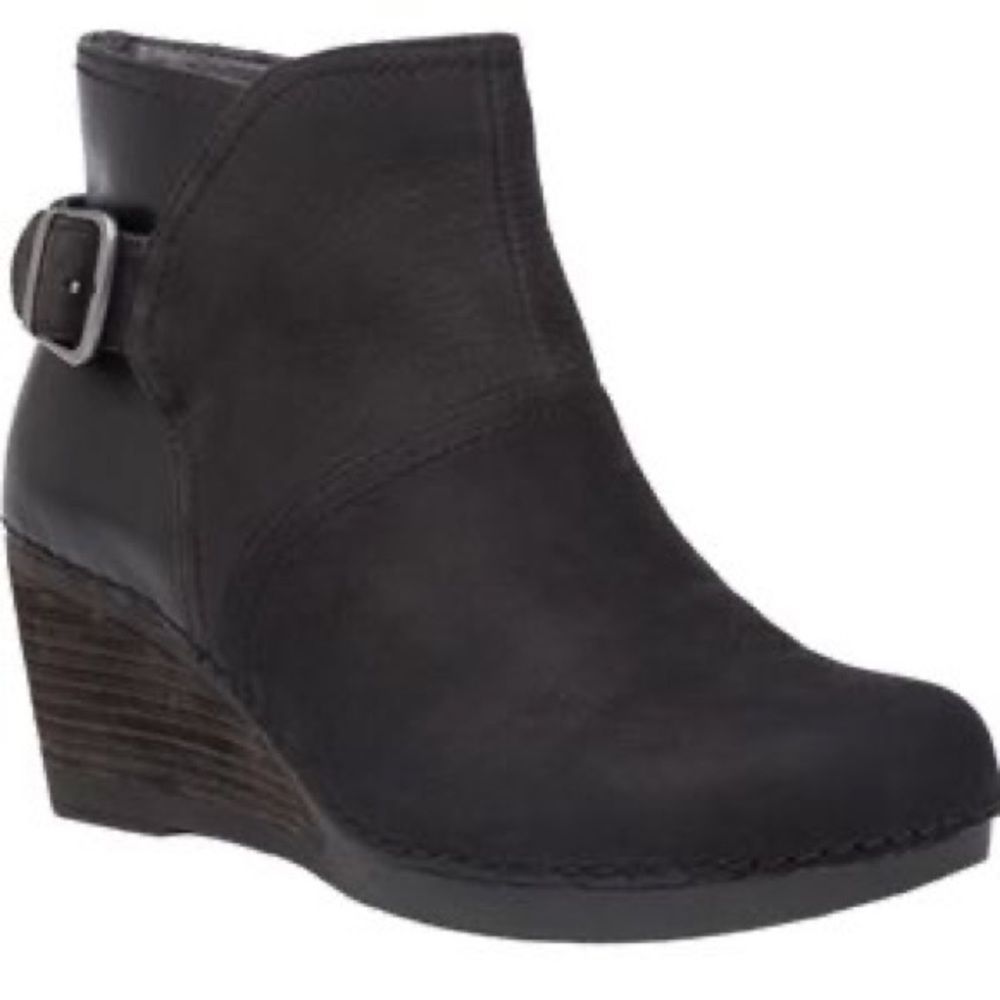 Dansko Black Ankle Boots with Buckle